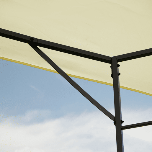 Outsunny Pérgola de Jardim 3x3x2,6m Pérgola de Exterior com Estrutura de Aço e Toldo com Proteção UV 300x300x260 cm Creme Outsunny Pérgola de Jardim 3x3x2,6m Pérgola de Exterior com Estrutura de Aço e Toldo com Proteção UV 300x300x260 cm Creme
