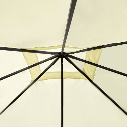 Outsunny Pérgola de Jardim 3x3x2,6m Pérgola de Exterior com Estrutura de Aço e Toldo com Proteção UV 300x300x260 cm Creme Outsunny Pérgola de Jardim 3x3x2,6m Pérgola de Exterior com Estrutura de Aço e Toldo com Proteção UV 300x300x260 cm Creme