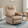 HOMCOM Poltrona Relax Reclinável Poltrona para Sala de Estar com Apoio para os Pés Retrátil Encosto Alto Bolso Lateral Acolchoado Grosso 88x91x108 cm Bege
