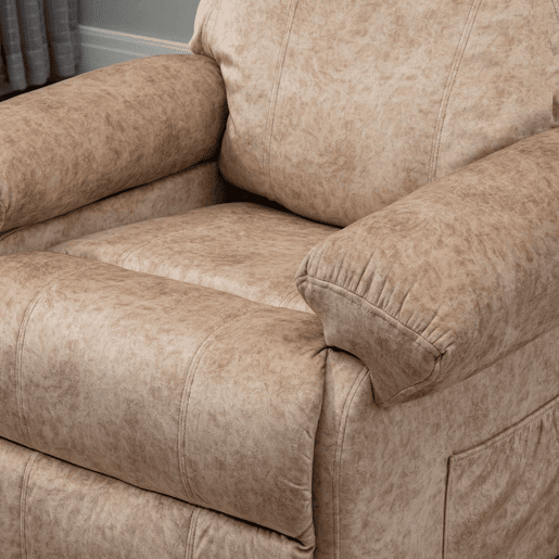 HOMCOM Poltrona Relax Reclinável Poltrona para Sala de Estar com Apoio para os Pés Retrátil Encosto Alto Bolso Lateral Acolchoado Grosso 88x91x108 cm Bege