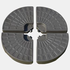Outsunny Base para Chapéu de Sol em 4 Partes Recarregável com Areia ou Água Desmontável para Jardim Pátio Ar Livre 100x100x10,5cm Marrom