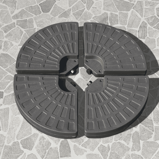 Outsunny Base para Chapéu de Sol em 4 Partes Recarregável com Areia ou Água Desmontável para Jardim Pátio Ar Livre 100x100x10,5cm Marrom