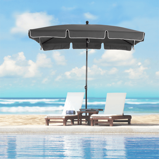 Outsunny Chapéu de Sol Retangular de Jardim 198x130x240cm Chapéu de Sol de Alumínio com Função de Inclinação para Terraço Pátio Exterior Cinza Outsunny Chapéu de Sol Retangular de Jardim 198x130x240cm Chapéu de Sol de Alumínio com Função de Inclinação para Terraço Pátio Exterior Cinza