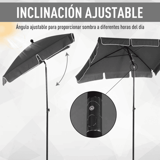 Outsunny Chapéu de Sol Retangular de Jardim 198x130x240cm Chapéu de Sol de Alumínio com Função de Inclinação para Terraço Pátio Exterior Cinza Outsunny Chapéu de Sol Retangular de Jardim 198x130x240cm Chapéu de Sol de Alumínio com Função de Inclinação para Terraço Pátio Exterior Cinza