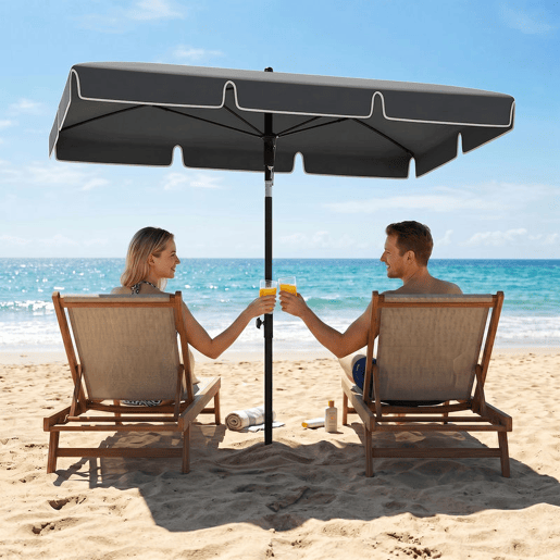 Outsunny Chapéu de Sol Retangular de Jardim 198x130x240cm Chapéu de Sol de Alumínio com Função de Inclinação para Terraço Pátio Exterior Cinza Outsunny Chapéu de Sol Retangular de Jardim 198x130x240cm Chapéu de Sol de Alumínio com Função de Inclinação para Terraço Pátio Exterior Cinza
