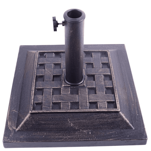 Outsunny Base para Chapéu de Sol Suporte para Chapéu de Sol Apto para Mastros de 38mm48mm para Terraço Jardim Exterior 44x44x32 cm Preto e Bronze
