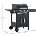 Barbacoa de Ga PP, Acero Outsunny Barbacoa de Ga PP, Acero Outsunny Negro