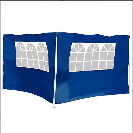 Outsunny 2 Paredes Laterais para Tendas 3 x 3 m3 x 6 m, 300x200 cm, Paredes Laterais de Substituição para Pérgula de Tecido Oxford com Janela, para Jardim, Exterior, Festas, Azul