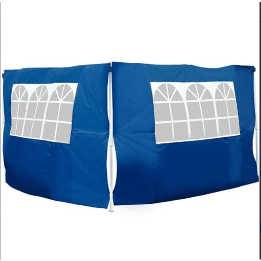 Outsunny 2 Paredes Laterais para Tendas 3 x 3 m3 x 6 m, 300x200 cm, Paredes Laterais de Substituição para Pérgula de Tecido Oxford com Janela, para Jardim, Exterior, Festas, Azul