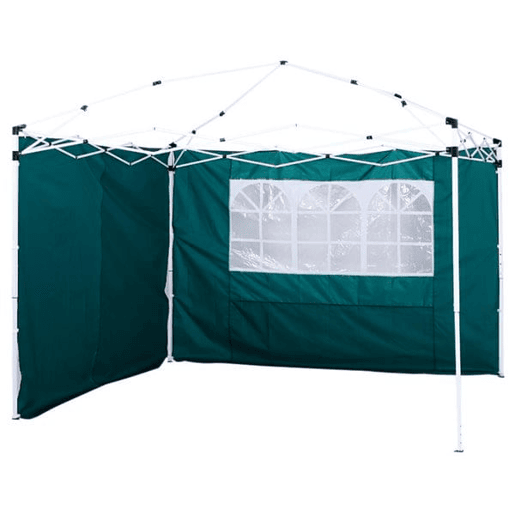Outsunny 2 Paredes Laterais para Tenda 3x3 m Parede Lateral de Substituição de Tecido Oxford com Janela 300x200 cm Verde