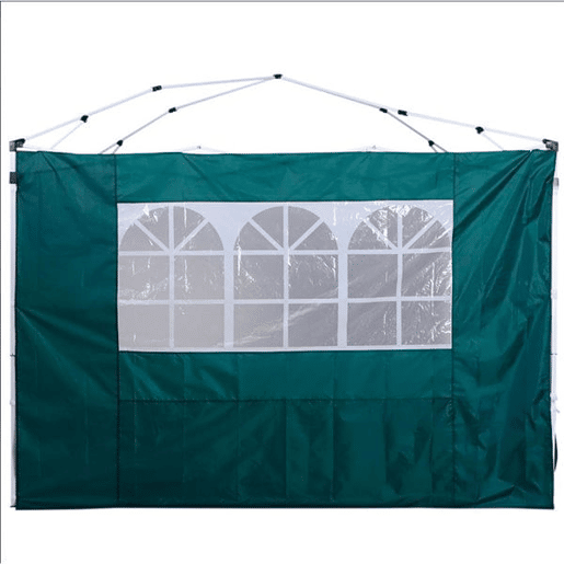 Outsunny 2 Paredes Laterais para Tenda 3x3 m Parede Lateral de Substituição de Tecido Oxford com Janela 300x200 cm Verde