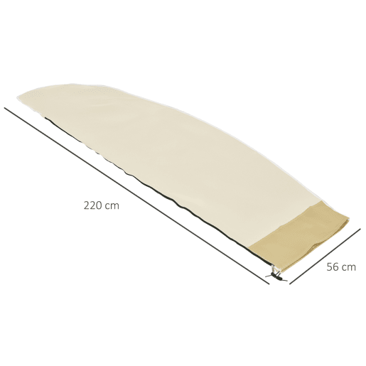 Outsunny Capa Protetora de Chapéu de Sol Ø56x220 cm Capa para Chapéu de Sol Resistente para Jardim com Zíper Tecido Oxford Bege