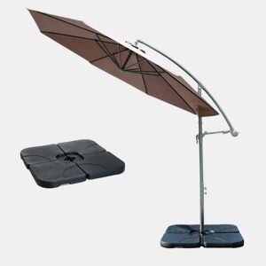 Outsunny Base para Chapéu de Sol de 4 Peças Suporte para Chapéu de Sol para Jardim Pátio Exterior 50x50x7,5cm Preto