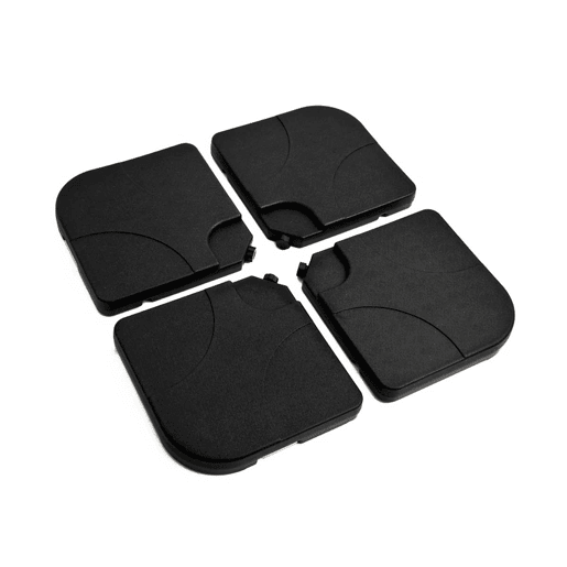 Outsunny Base para Chapéu de Sol de 4 Peças Suporte para Chapéu de Sol para Jardim Pátio Exterior 50x50x7,5cm Preto