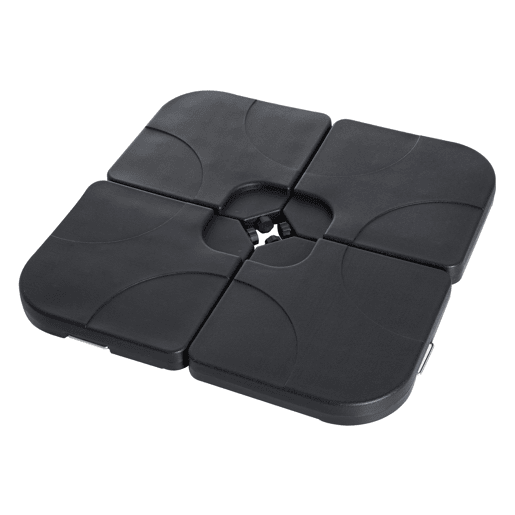 Outsunny Base para Chapéu de Sol de 4 Peças Suporte para Chapéu de Sol para Jardim Pátio Exterior 50x50x7,5cm Preto
