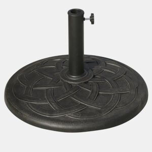 Outsunny Base para Chapéu de Sol Suporte para Chapéu de Sol de Resina para Jardim terraço Exterior Ø57x35cm Preto e Bronze