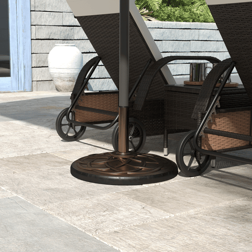Outsunny Base para Chapéu de Sol Suporte para Chapéu de Sol de Resina para Jardim terraço Exterior Ø57x35cm Preto e Bronze