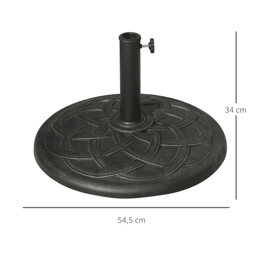 Outsunny Base para Chapéu de Sol Suporte para Chapéu de Sol de Resina para Jardim terraço Exterior Ø57x35cm Preto e Bronze