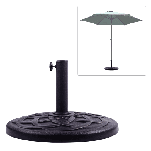 Outsunny Base para Chapéu de Sol Suporte para Chapéu de Sol de Resina para Jardim terraço Exterior Ø57x35cm Preto e Bronze