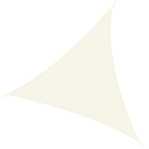 Outsunny Vela de Sombra Triangular 4x4x4 m Toldo Vela de HDPE com Proteção UV Aneis em Forma de D e Cordas para Jardim Pátio Piscina Creme
