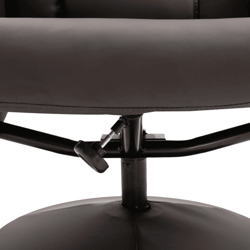 HOMCOM Poltrona Relax com Apoio para os Pés Estofada em PU Poltrona Relax Reclinável até 145° e Giratório 360° com Encosto Ajustável para Sala de Estar Dormitório Escritório 81x81x105cm Marrom