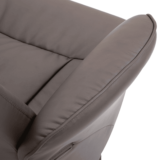 HOMCOM Poltrona Relax com Apoio para os Pés Estofada em PU Poltrona Relax Reclinável até 145° e Giratório 360° com Encosto Ajustável para Sala de Estar Dormitório Escritório 81x81x105cm Marrom