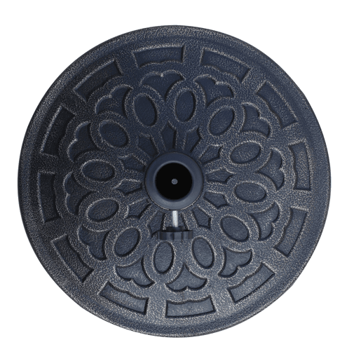 Outsunny Base para Chapéu de Sol Redonda Suporte para Chapéu de Sol de Resina para Mastros de 38mm e 48mm para Jardim Terraço Exterior Ø44x34cm Preto e Bronze