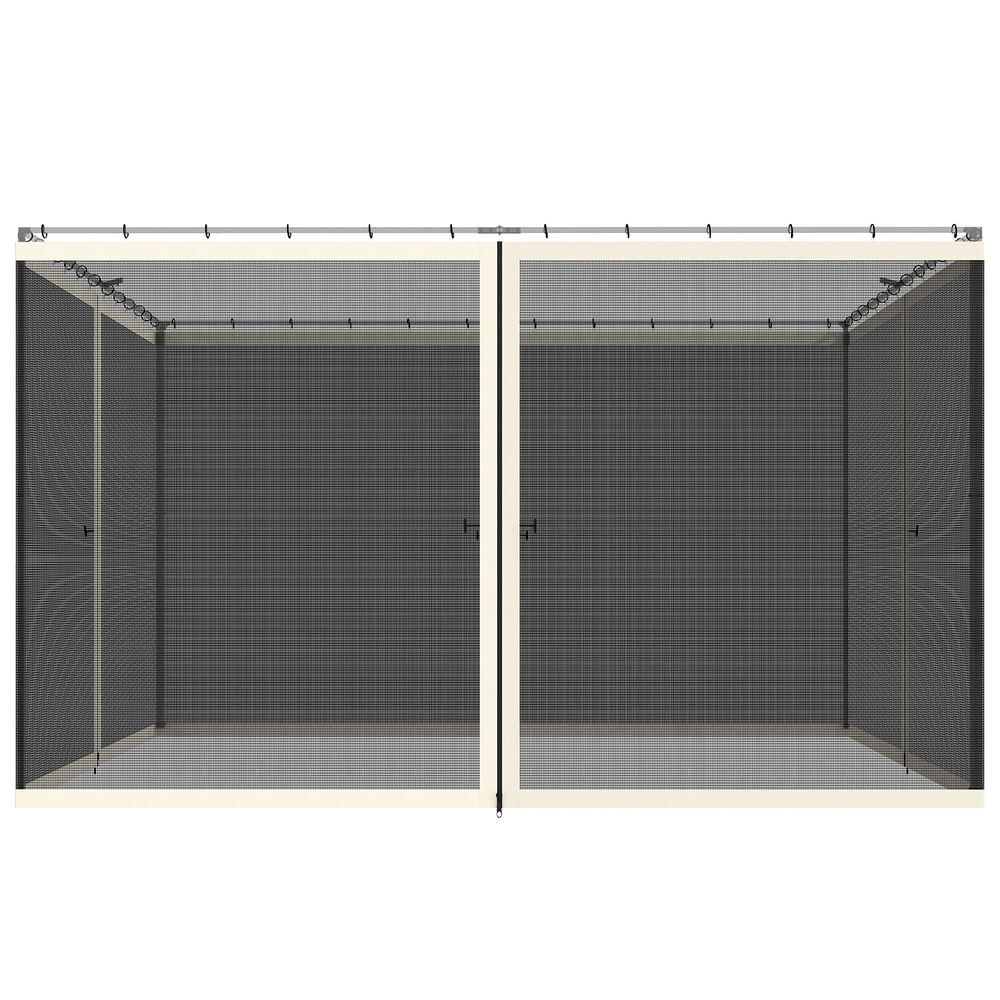 4 Paneles Mosquitera Carpa Poliéster, Nylon Outsunny 335x0
