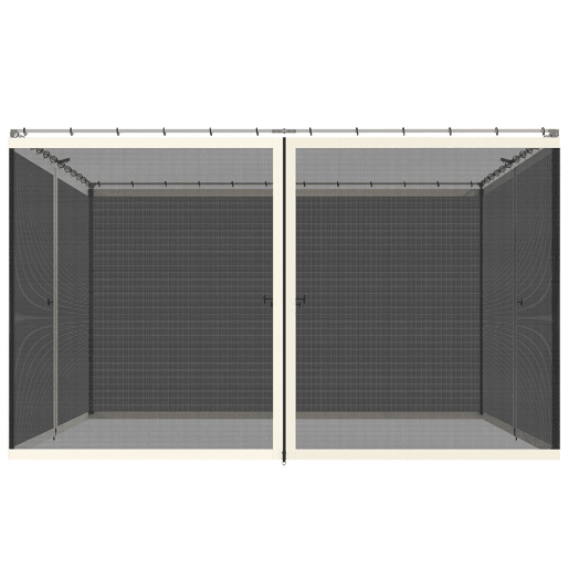 Outsunny 4 painéis laterais 335x207 cm para tenda de jardimmosquiteira para gazebo com zíperes e anéis preto