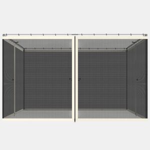 Outsunny 4 painéis laterais 335x207 cm para tenda de jardimmosquiteira para gazebo com zíperes e anéis preto