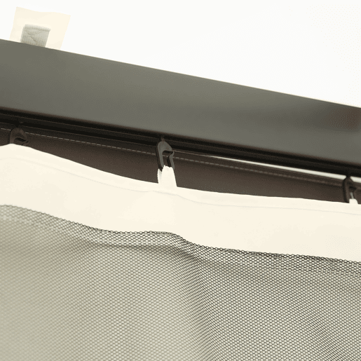 Outsunny 4 painéis laterais 335x207 cm para tenda de jardimmosquiteira para gazebo com zíperes e anéis preto