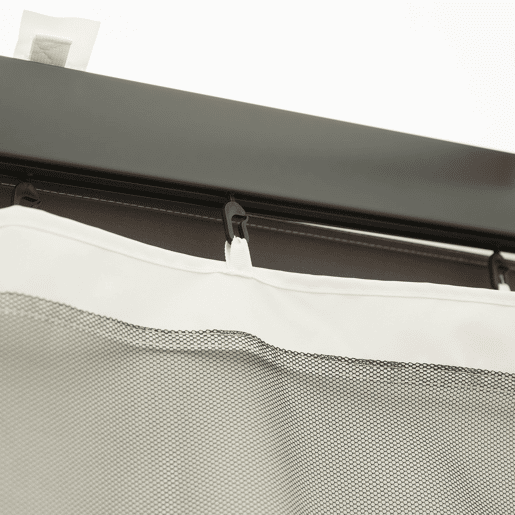 Outsunny 4 painéis laterais 335x207 cm para tenda de jardimmosquiteira para gazebo com zíperes e anéis preto