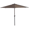 Outsunny Guarda-Sol 269x138x236 cm com Manivela e Forma Semicircular de Poliéster 180 gm² para Jardim, Terraço, Piscina e Café