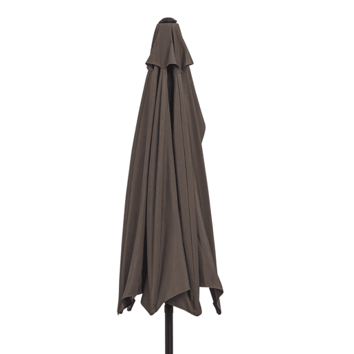 Outsunny Guarda-Sol 269x138x236 cm com Manivela e Forma Semicircular de Poliéster 180 gm² para Jardim, Terraço, Piscina e Café