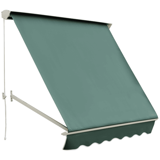 Outsunny Toldo Manual de Alumínio Retrátil Toldo de Fachada para Exterior com Ângulo Ajustável