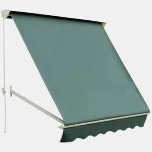 Outsunny Toldo Manual de Alumínio Retrátil Toldo de Fachada para Exterior com Ângulo Ajustável