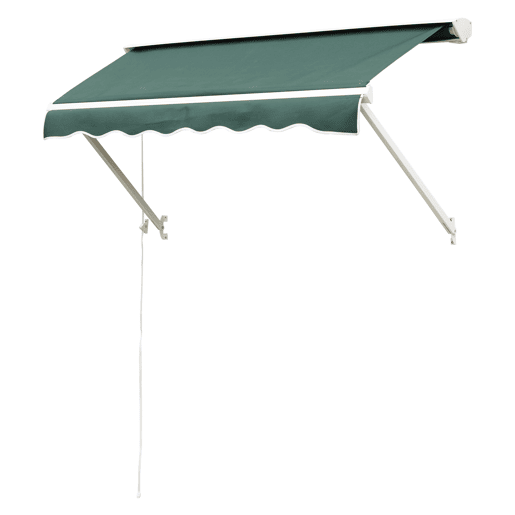 Outsunny Toldo Manual de Alumínio Retrátil Toldo de Fachada para Exterior com Ângulo Ajustável