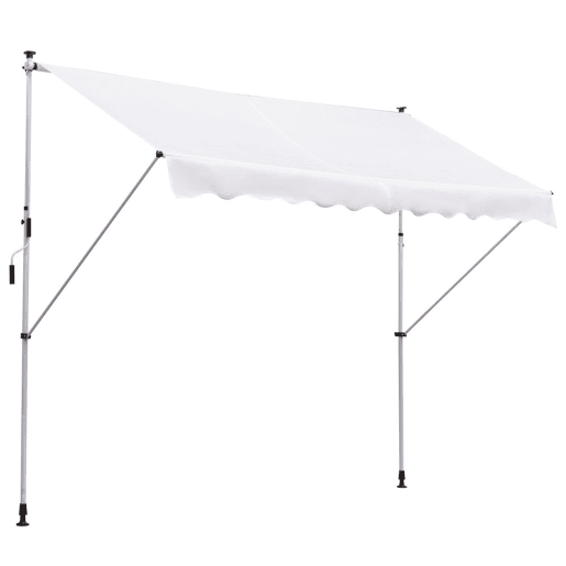 Outsunny Toldo Manual Retrátil 3x1,5 m, Toldo Exterior para Terraço Enrolável, Altura Ajustável 170-280 cm, com Manivela, Anti-UV e Impermeável, Sem Perfuração, para Varanda, Jardim, Branco Outsunny Toldo Manual Retrátil 3x1,5 m, Toldo Exterior para Terraço Enrolável, Altura Ajustável 170-280 cm, com Manivela, Anti-UV e Impermeável, Sem Perfuração, para Varanda, Jardim, Branco