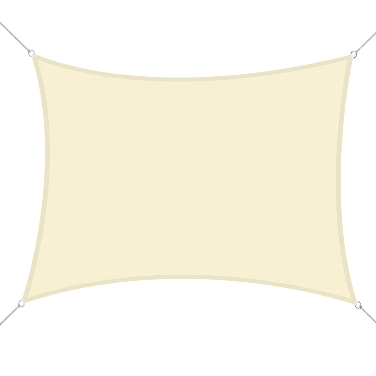 Toldo vela Outsunny rectangular poliéster anti UV beige 400x600 cm 600x400