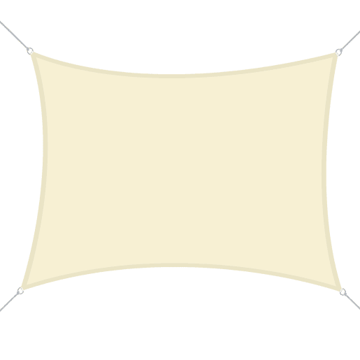 Outsunny Vela de Sombra Retangular 4x6 m Toldo Vela de Poliéster com Proteção UV Aneis em Forma de D e Cordas para Jardim Pátio Piscina Creme