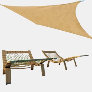 Outsunny Toldo Vela de Sombra Retangular 4x6 m Toldo de Terraço em HDPE com Proteção UV, Anéis de Aço Inoxidável e Cordas de Nylon para Jardim e Pátio - Areia