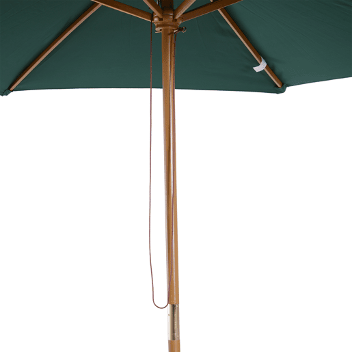 Outsunny Chapéu de Sol Ø250x230cm Chapéu de Sol com Mastro de Madeira com 6 Hastes Sistema de Polia com Fixação para Jardim Pátio Terraço Verde Outsunny Chapéu de Sol Ø250x230cm Chapéu de Sol com Mastro de Madeira com 6 Hastes Sistema de Polia com Fixação para Jardim Pátio Terraço Verde