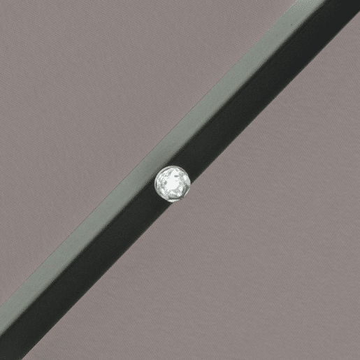 Outsunny Chapéu de Sol para Terraço Exterior, Ø265 cm, Guarda-sol de Jardim com 32 Luzes LED Solares, Poste de Aço e Manivela Inclinável, para Pátio, Terraço, Cinzento