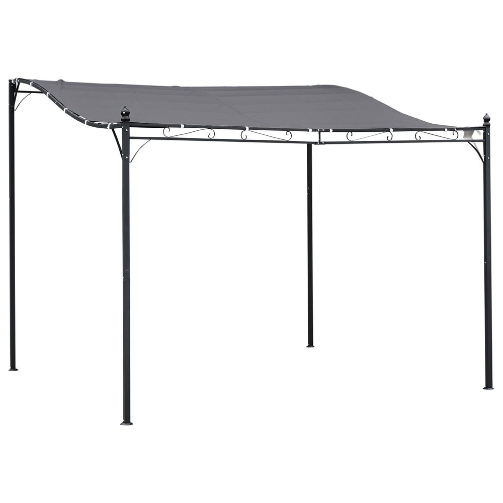 Pérgola de Jardín Metal, Poliéster Outsunny 297x297