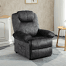 HOMCOM Poltrona Relax Reclinável Poltrona para Sala de Estar com Apoio para os Pés Retrátil Encosto Alto Bolso Lateral Acolchoado Grosso 88x91x108 cm Preto