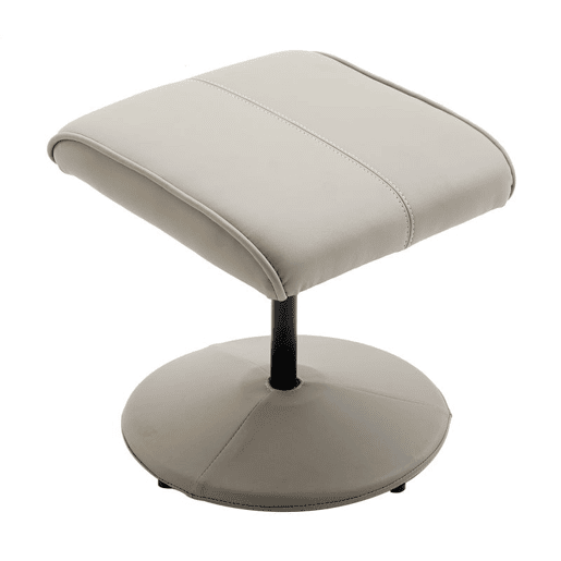 HOMCOM Poltrona Relax Reclinável até 145° com Banco de Apoio para os Pés Poltrona Giratória 360° Estofada em PU e Estrutura de Aço 78x67x98cm Cinza