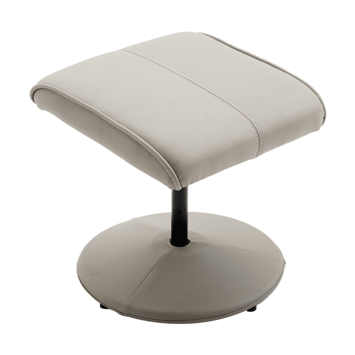 HOMCOM Poltrona Relax Reclinável até 145° com Banco de Apoio para os Pés Poltrona Giratória 360° Estofada em PU e Estrutura de Aço 78x67x98cm Cinza
