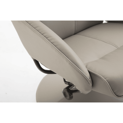 HOMCOM Poltrona Relax Reclinável até 145° com Banco de Apoio para os Pés Poltrona Giratória 360° Estofada em PU e Estrutura de Aço 78x67x98cm Cinza