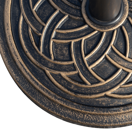Outsunny Base Chapéu de Sol de Jardim Suporte para Chapéu de Sol Redondo para Mastros de 38mm48mm Resina e Aço para Terraço Pátio Exterior Ø45x33cm Bronze