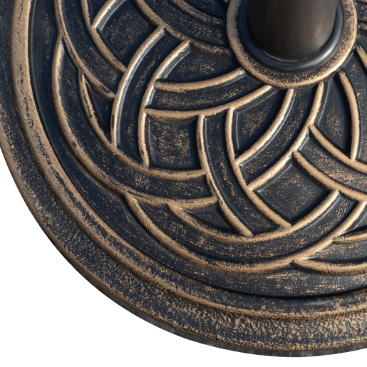 Outsunny Base Chapéu de Sol de Jardim Suporte para Chapéu de Sol Redondo para Mastros de 38mm48mm Resina e Aço para Terraço Pátio Exterior Ø45x33cm Bronze